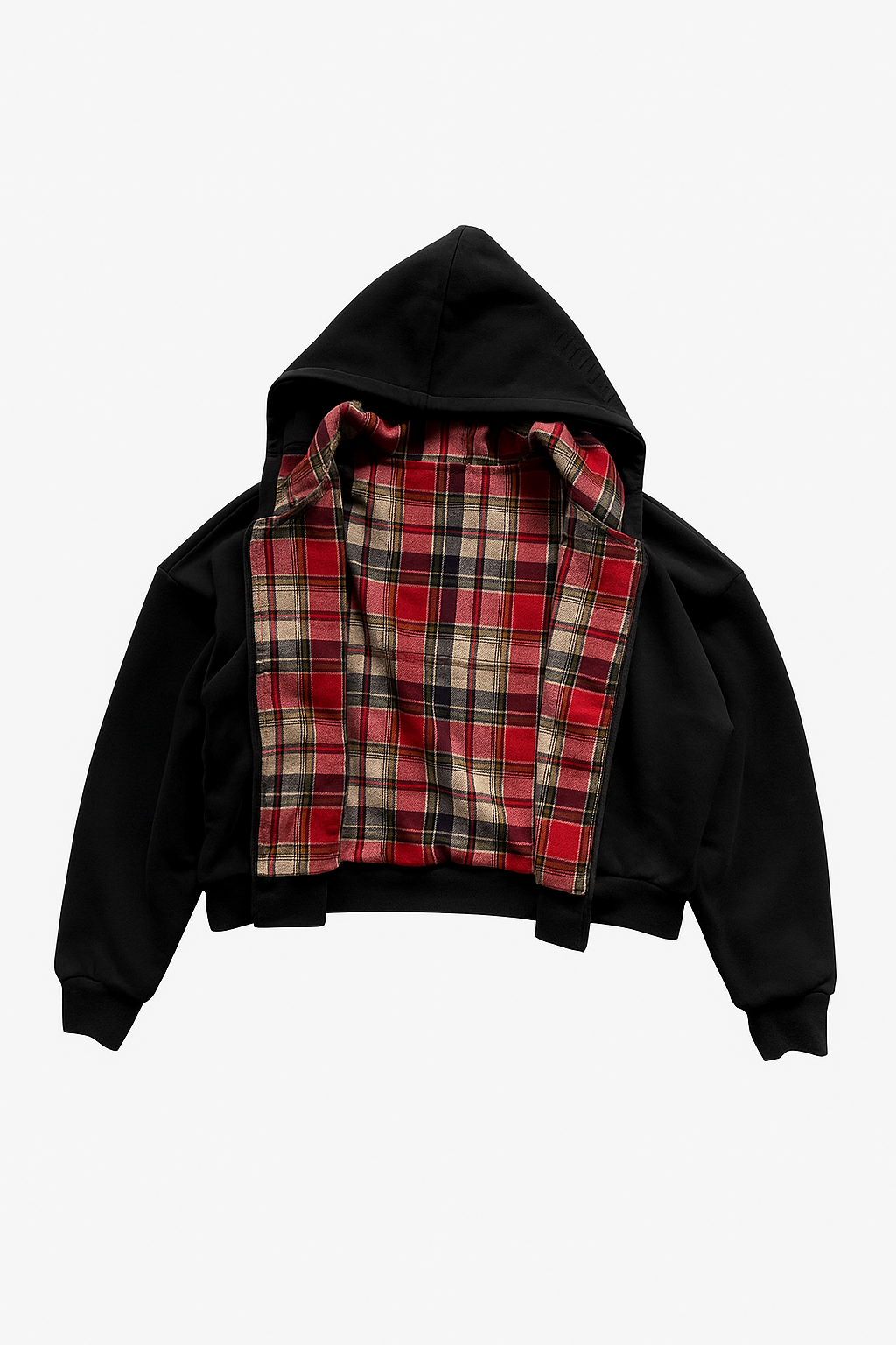 Plaid-Lined Hoodie