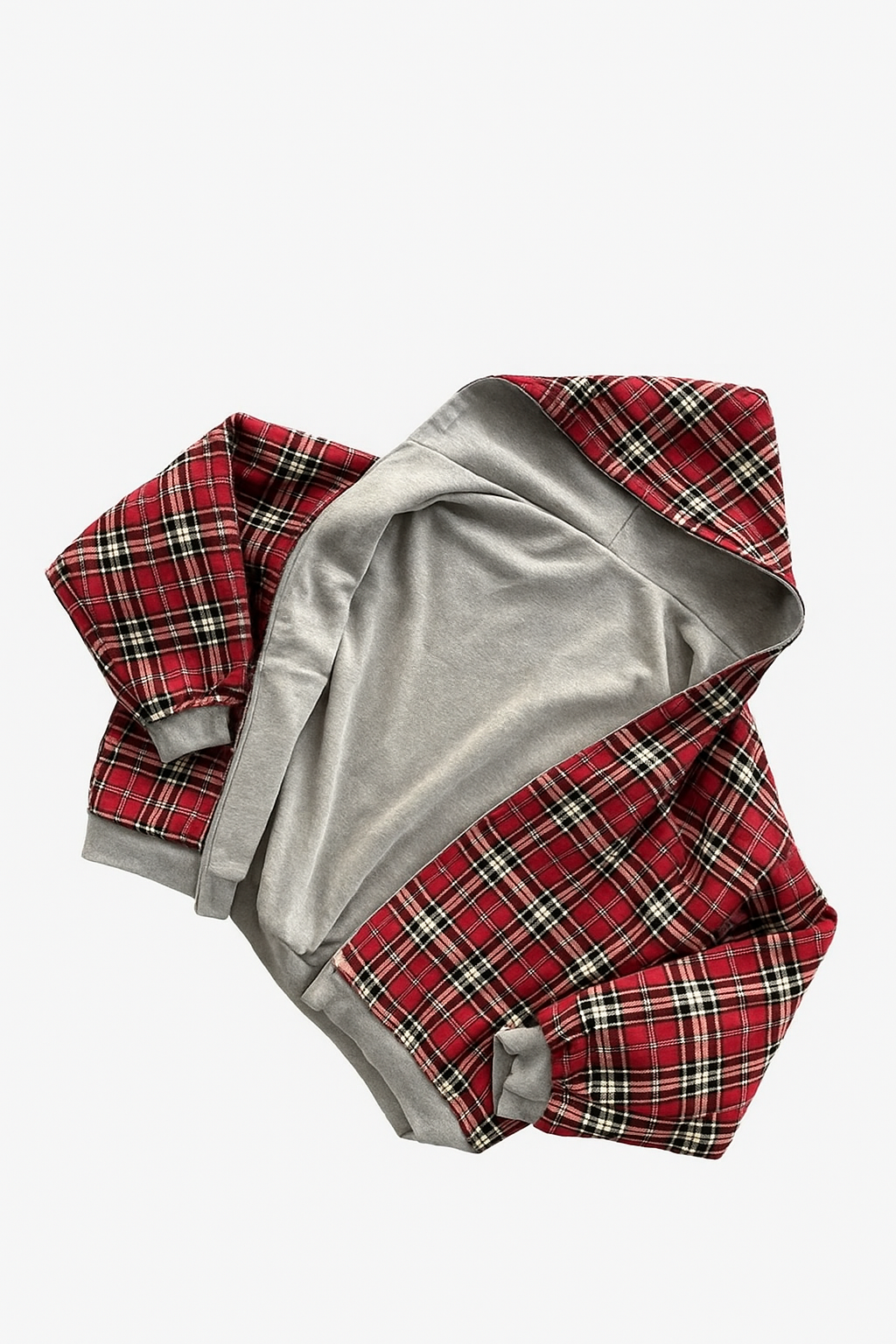 Plaid-Lined Hoodie