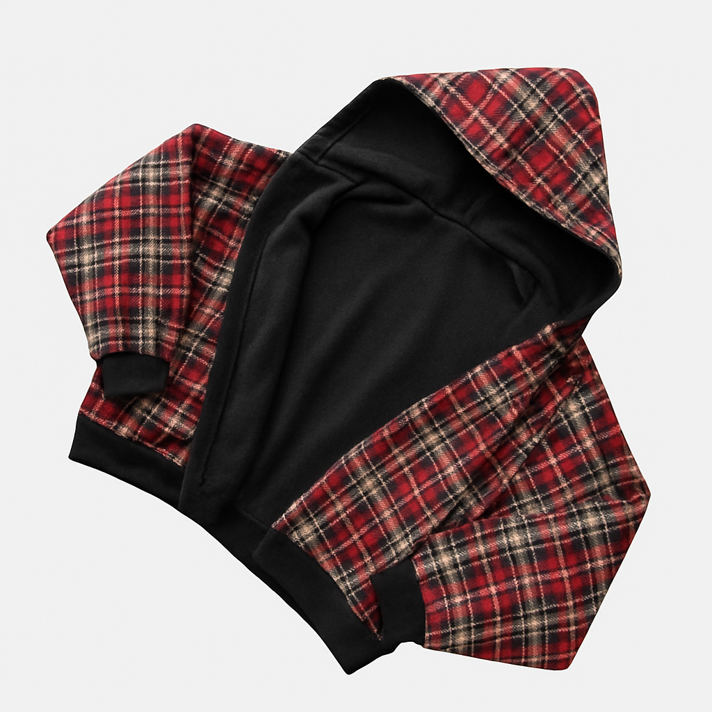 Plaid-Lined Hoodie