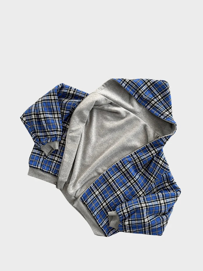 Plaid-Lined Hoodie