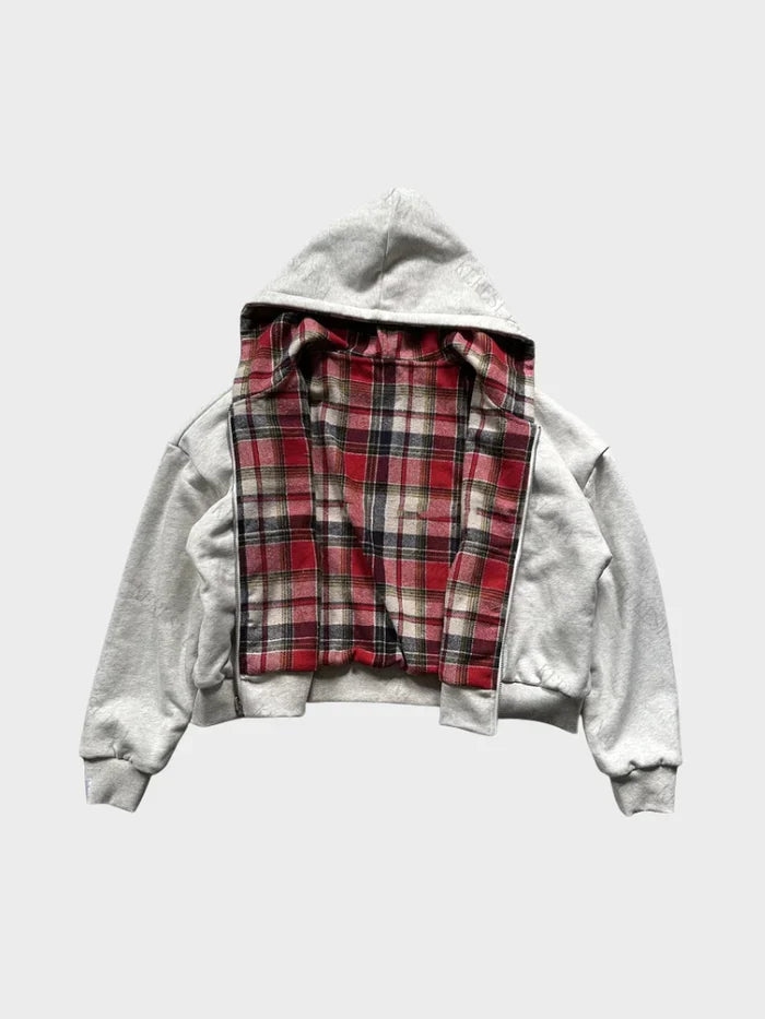 Plaid-Lined Hoodie
